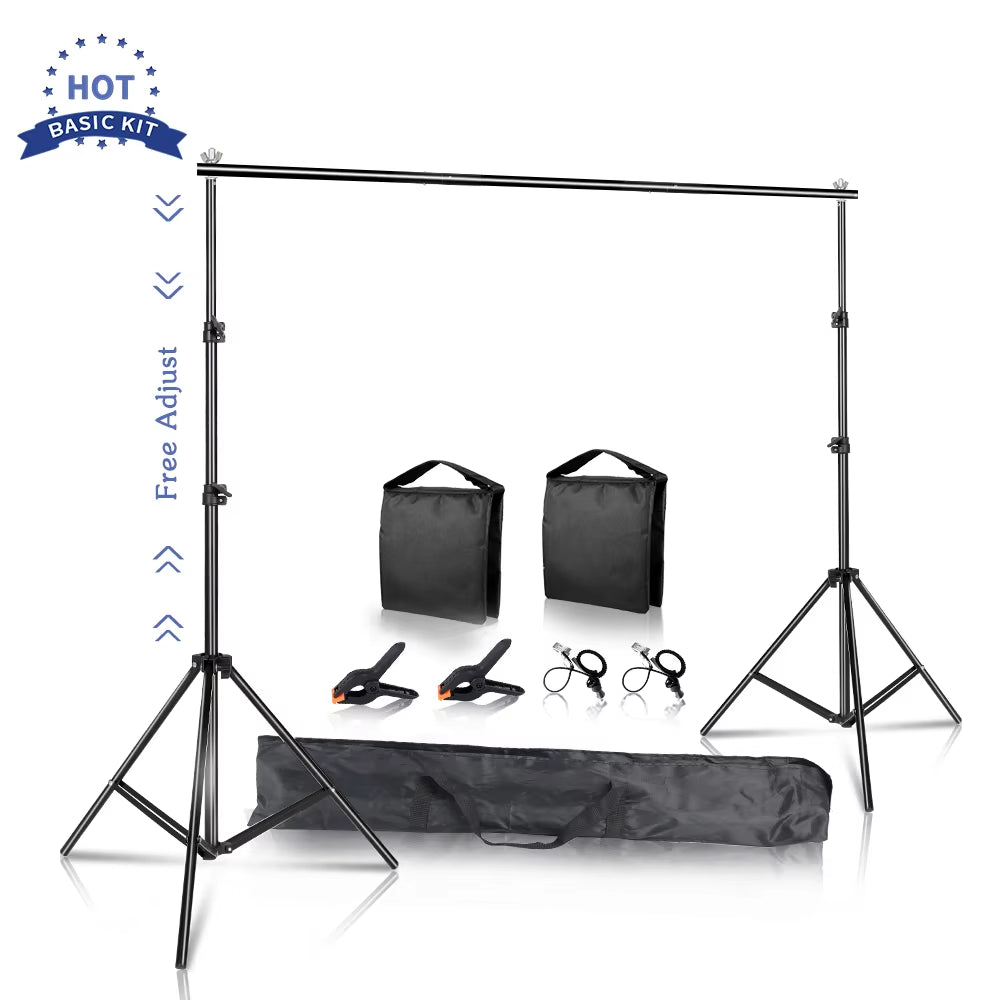 Background Stand Support System Photography Studio Backdrop Kit Holder with Carry Bag for Muslins Backdrops,Paper and Canvas