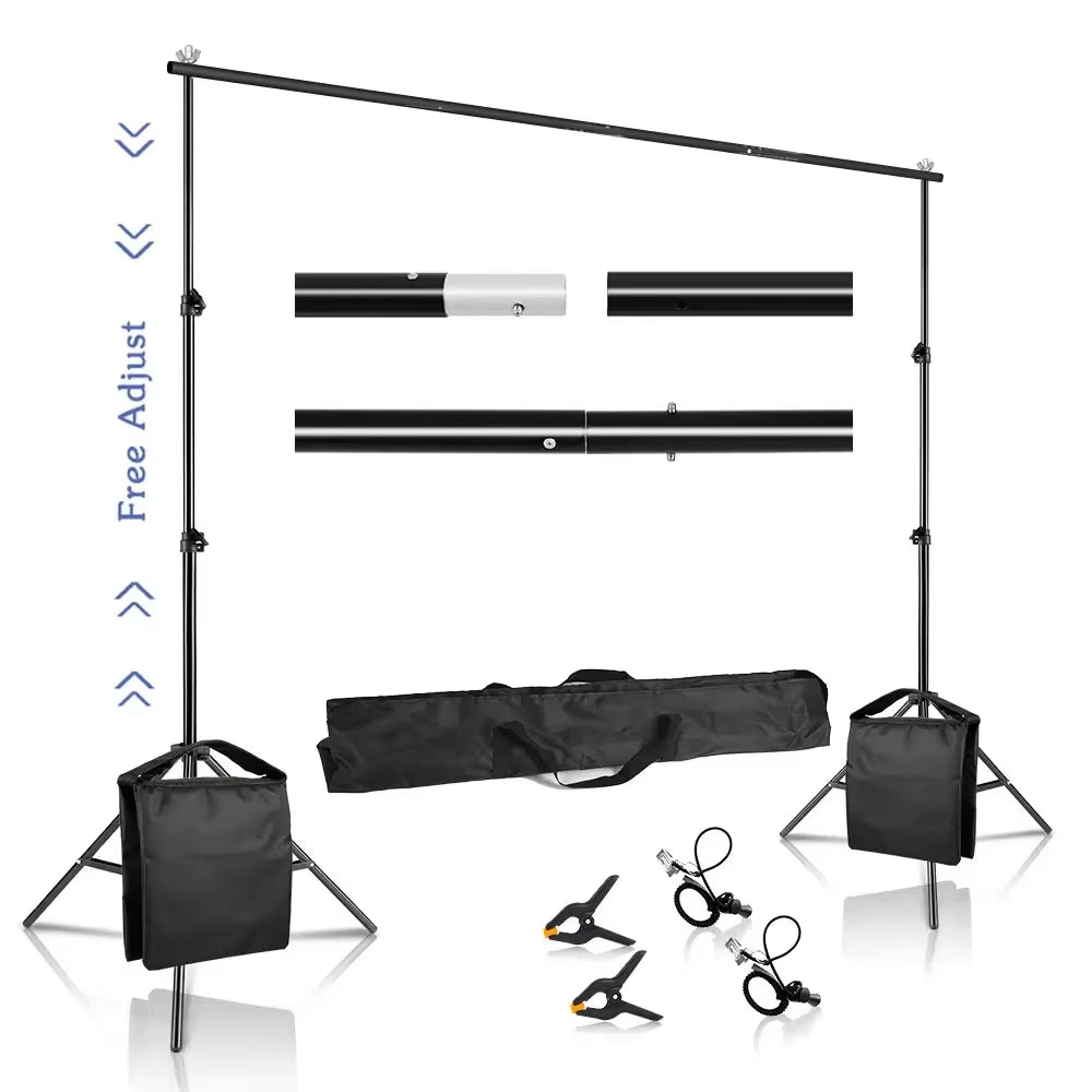 Background Stand Support System Photography Studio Backdrop Kit Holder with Carry Bag for Muslins Backdrops,Paper and Canvas