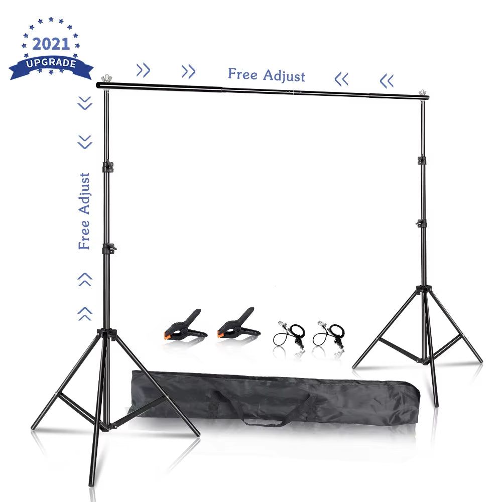 Background Stand Support System Photography Studio Backdrop Kit Holder with Carry Bag for Muslins Backdrops,Paper and Canvas