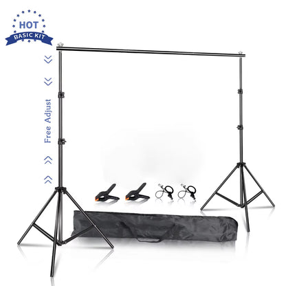 Background Stand Support System Photography Studio Backdrop Kit Holder with Carry Bag for Muslins Backdrops,Paper and Canvas