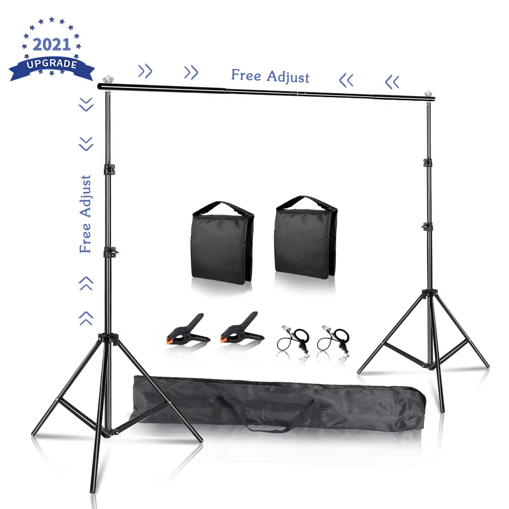 Background Stand Support System Photography Studio Backdrop Kit Holder with Carry Bag for Muslins Backdrops,Paper and Canvas