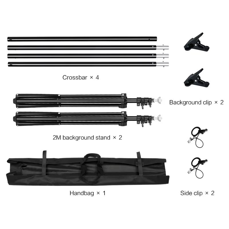 Background Stand Support System Photography Studio Backdrop Kit Holder with Carry Bag for Muslins Backdrops,Paper and Canvas