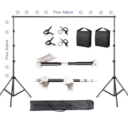 Background Stand Support System Photography Studio Backdrop Kit Holder with Carry Bag for Muslins Backdrops,Paper and Canvas