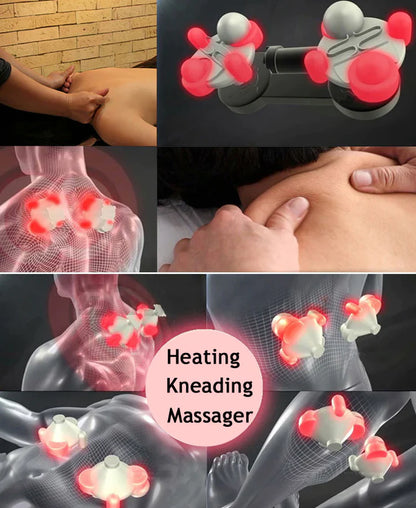 Shiatsu Back Neck and Shoulder Massager with Heat Deep Tissue 3D Kneading Pillow