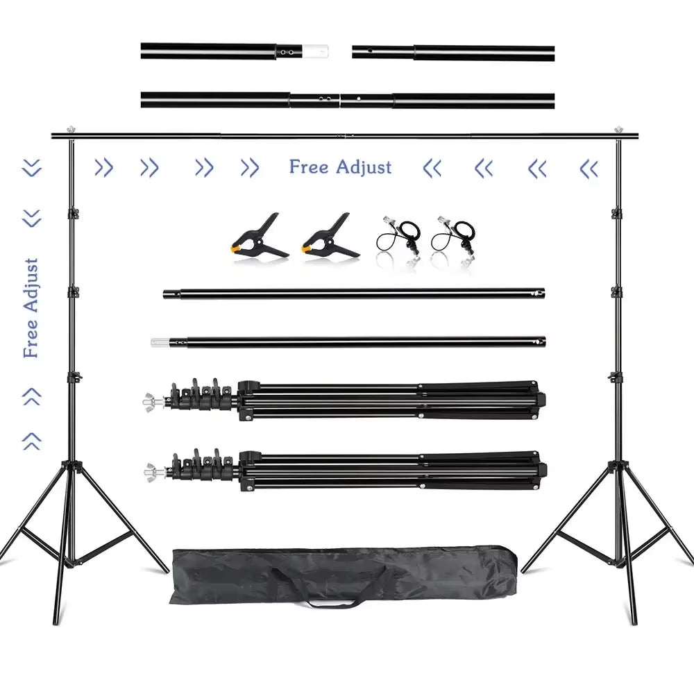 Background Stand Support System Photography Studio Backdrop Kit Holder with Carry Bag for Muslins Backdrops,Paper and Canvas